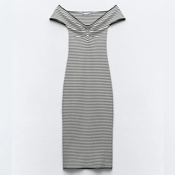 Zara striped stretch knit dress - Picture 4 of 7